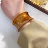 Geometric Concave Surface Gradient Resin Bracelets for Women Cuff Open Bangles Jewelry Korean Fashion Simple Pulseras