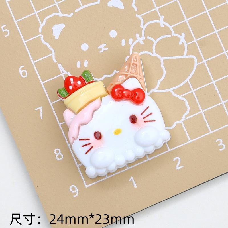20/100PCS Cute Kitten Cookies Cartoon Cream Glue Accessories Creative Shoe Buckle Materials Resin Accessories DIY Accessories Ha