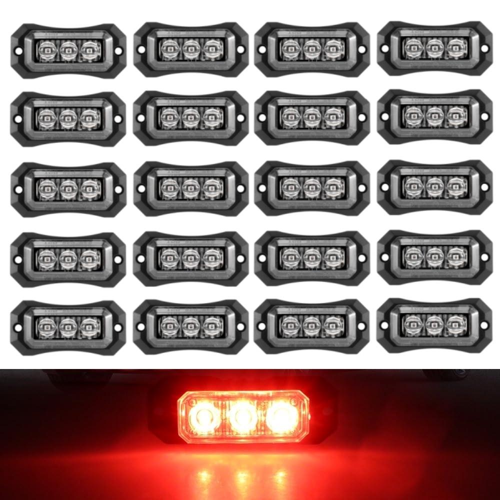 20PCS Truck Lighting LED Side Marker Boat Trailer Lights 3LED Clearance Lights Assembly LED Light Truck 24v 12v