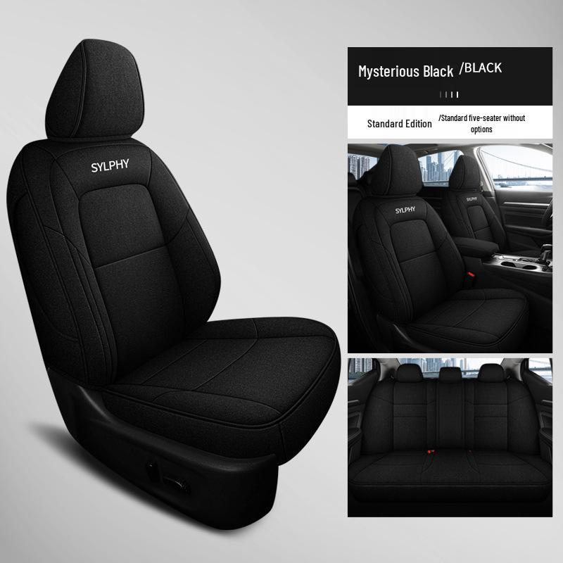 2023 Sylphy Full Surround Linen Seat Cover for All Seasons - 5-Seat Special Edition