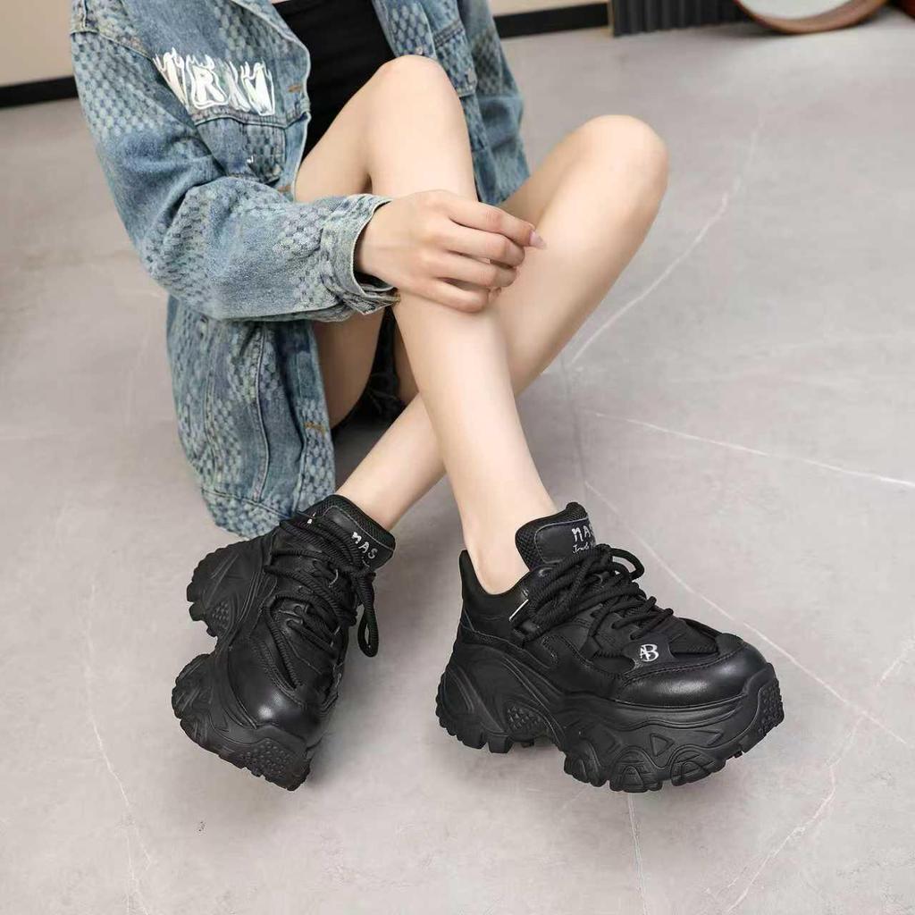 2025 Winter Women's Light Luxury Height-Boost Sporty Dad Shoes - European & American Casual Fashion