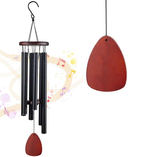 Campanella a Vento da Esterno 37" Campanelle a Vento in Metallo con 6 Tubi in Alluminio Spessorati e Gancio per Giardino Cortile Patio Decorazione Casa