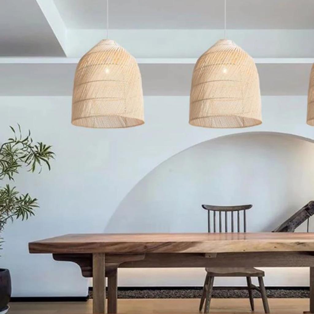 35/45cm Retro Hand Woven Rattan Pendant Lights Japanese Wabi Sabi Restaurant Bar Chandelier Home Room Decor Hanging Lamp Fixture