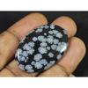 25X38X05MM Naural Snowflake Obsidian Oval Cabochon Loose Gemstone 45Cts. SK-3773