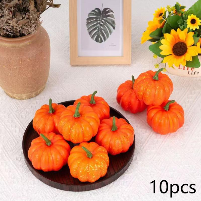 Artificial Foam Mini Pumpkins 5/10Pcs Realistic Fake Pumpkin for Halloween Party DIY Wreath Home Festive Decor Supplies