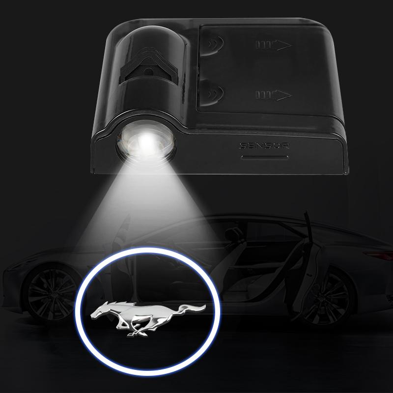 LED Car Door Welcome Lights Laser Projector Wireless Car HD Courtesy Lamp For Ford Mustang line Fiesta Escape Kuga Ecosport Ranger EXplorer stickers