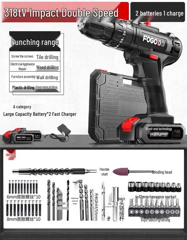 

TURBOSUN 20V Cordless Impact Drill CN plug (adapter included)