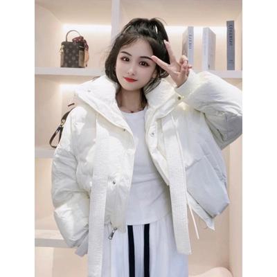 Dámská péřová bunda Nový korejský styl Velmi krátká s kapucí Zesílená Bílé kachní peří Zimní bunda pro malé lidi