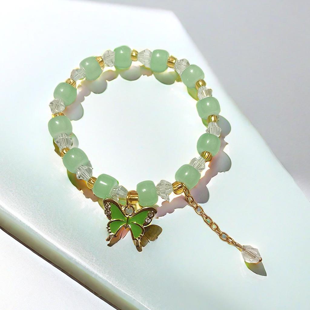 2025 Jadeite Green Jade Rabbit Bracelet: High-End Chinese Style, Year of the Snake, Elegant Women's Niche Beaded Design