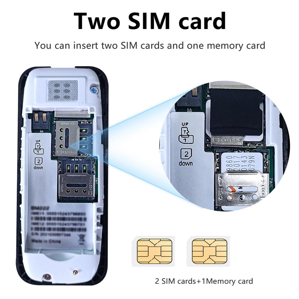 BM222 Unlock Mini Mobile Phone With Blacklist Function 0.66 Inch Mobile Phone Dialer Dual SIM Cards For Elderly Kids