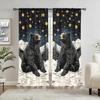 2pcs Snow Brown Bear Decorative Curtains for Shade and Privacy Protection   Suitable for Gifting To Family and Friends