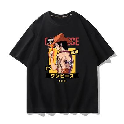 Mens Graphic Print One Piece TShirt Anime Unisex Cotton Short Sleeve Y2K Streetwear Summer Casual Sports Tee