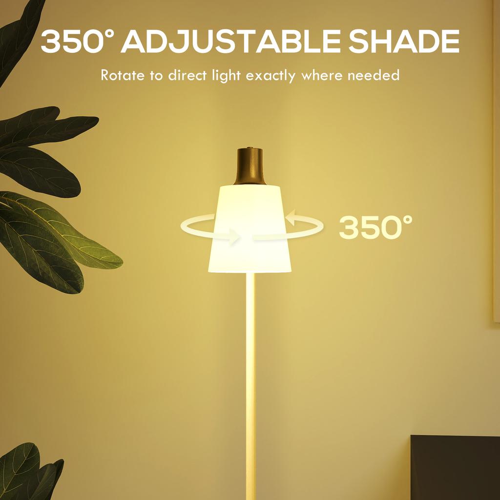 Modern Standing Lamp, Floor Lamp with 350 Degrees Rotatable Head for Living Room, White