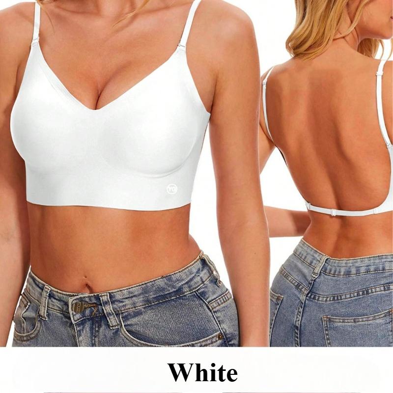 Women's 3 Ways Convertible Wireless Bra, Seamless Low Back Push Up Bralette with Adjustable Straps, Removable Pads for Backless Dresses