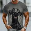 Fun 3D Dog Printed Men's T-shirt Fashion Animal Pattern Short Sleeve Top Summer Street Casual Loose O-neck Clothing