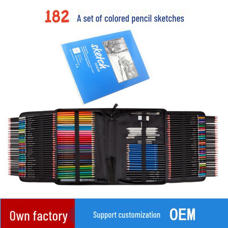 Sketch and Color Set: 35/71/145 Sketch Pencils, 72/120/180 Colored Pencils, 33/42/83/182 Drawing Pens