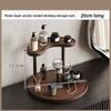 3-Tier Round Wooden Shelf Perfume Organizer Walnut Desktop Storage Rack Cosmetic Display Stand for Vanity Jewelry Skincare Cup