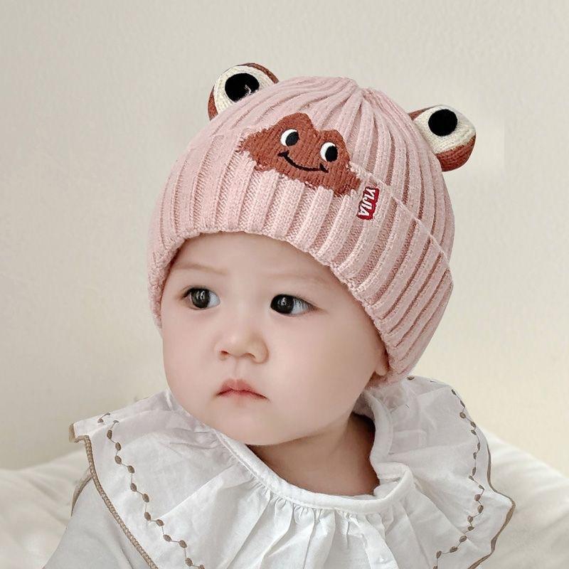 Baby hat autumn and winter cute woolen hat infant super cute thickened ear protection hat small month age warm cover hat