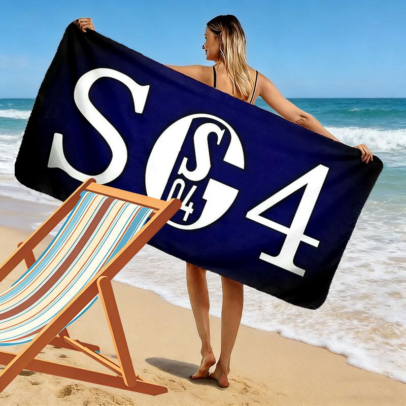 Asciugamano da Spiaggia Stampato Schalke 04, Asciugamano Grande Morbido Asciugatura Rapida per Spiaggia Campeggio Nuoto
