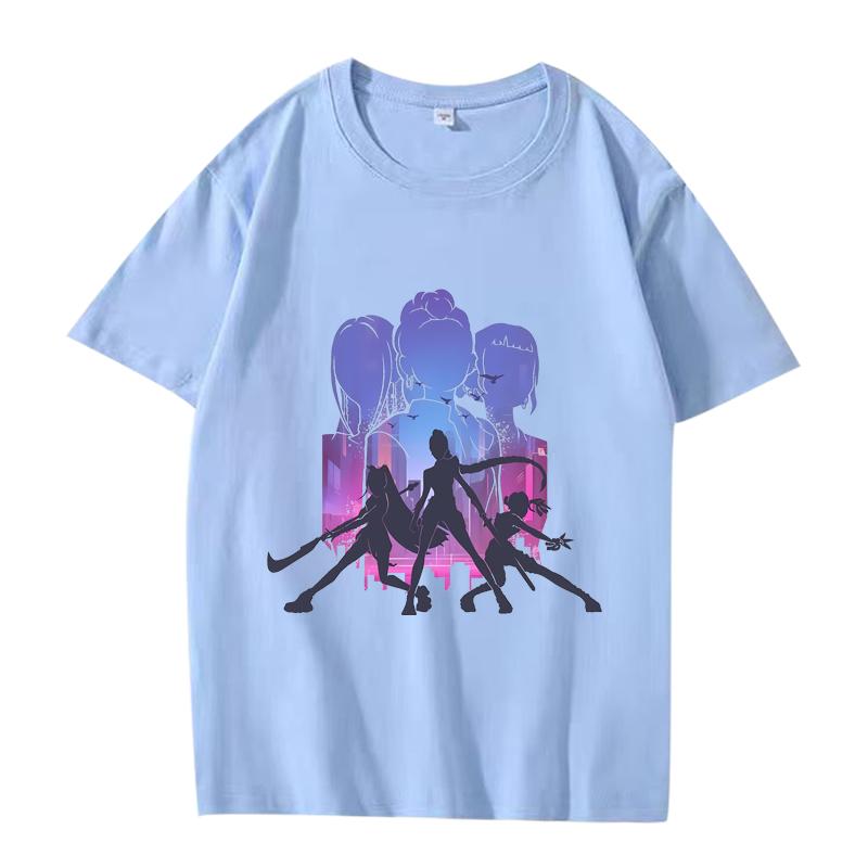 Demon hunter Girls T Shirt men women Oversized 100% Cotton Anime streetwear short sleeve Summer print Unisextops
