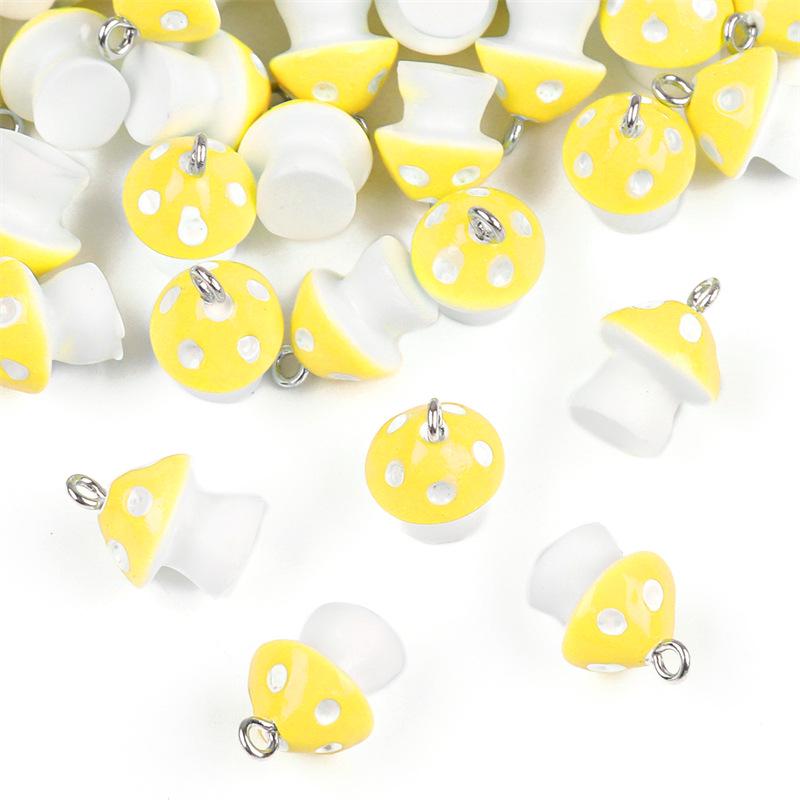 Mushroom Charm Resin Jewelry Components: DIY Pendant, Necklace, Bracelet, Earring, and Hair Accessory Materials