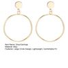 1 Pair Drop Earrings for Women, Large Circle Draped Style Earrings, Small Face Enhancing Earrings for Daily Wear Casual Commuting