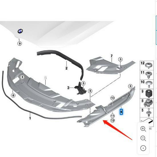 51767349605, 51767349606: Compatible Fender Trim Panels for BMW 5 Series G38 G30