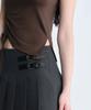 MUSINSA STANDARD WOMAN Women'S Tencel Side Luchid T-Shirt [Dark Brown]