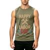 Men's Sleeveless Casual Tank Top Labor Day Printed Shirt Lightweight Summer Muscle Fit Workout Tee