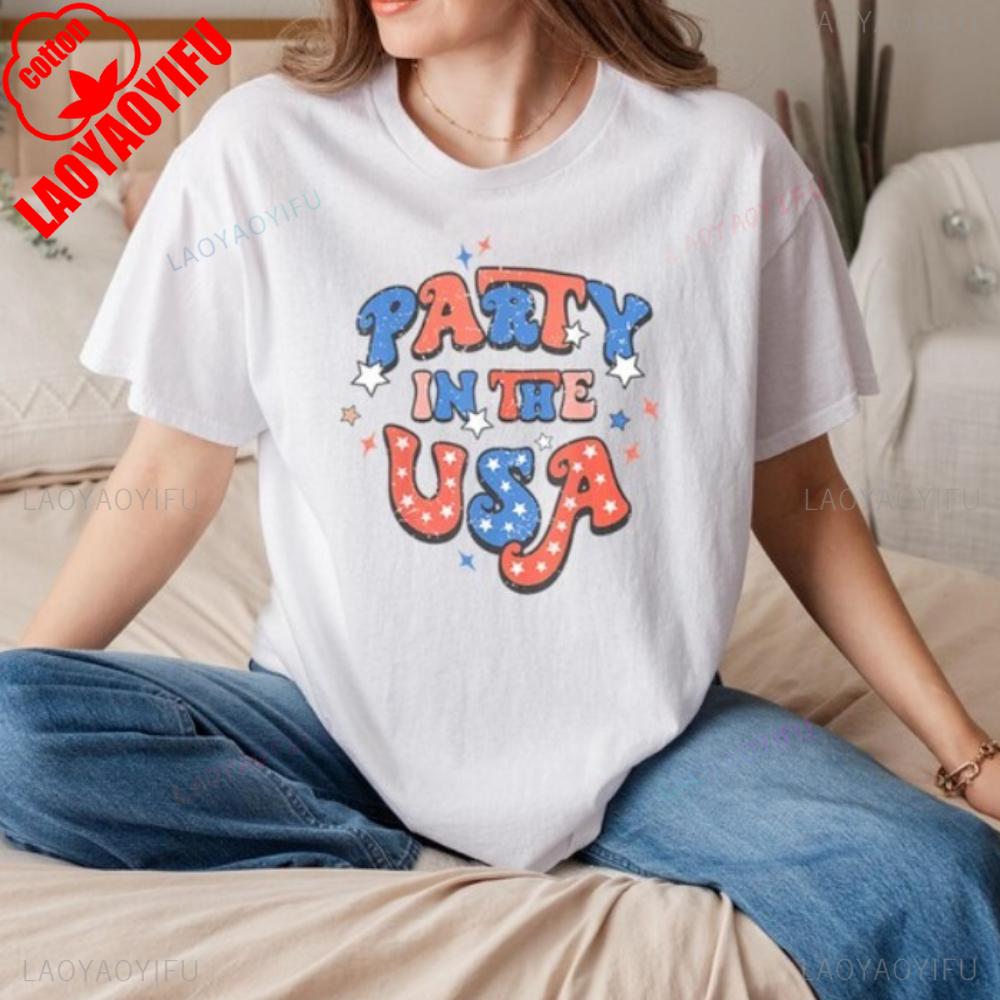 Party In The Usa Vintage Unisex TShirt 4th Of July Independence Day Graphic Tee Retro Style For Celebrating American Pride