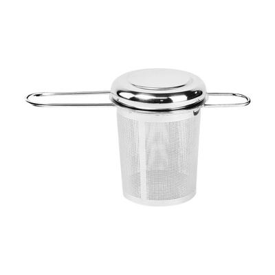 Teesil av rostfritt stål med lock för löste, finmaskigt filter för tekannor, muggar, koppar, hållbart, miljövänligt, lätt att rengöra, diskmaskin