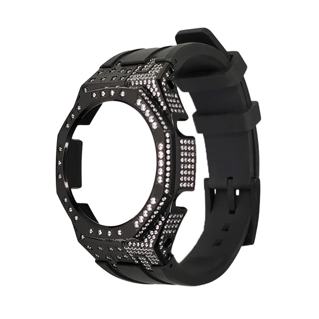 

Offshore Star Black Case with FKM Rubber Strap for Audemars Piguet GA2100/2110/GAB2100 Watch Mods