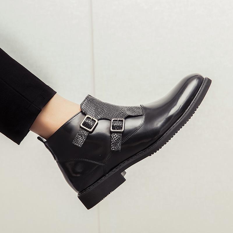 Fashion Business Leather Mens Ankle Boots Side Zipper Male Chelsea Boots for Men Simple Comfy Chelsea Boots High Top Walking Shoes Botas