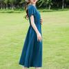 Elegant Women's Summer Dress Plus Size Short Sleeve Casual Long Dresses Vintage Clothes