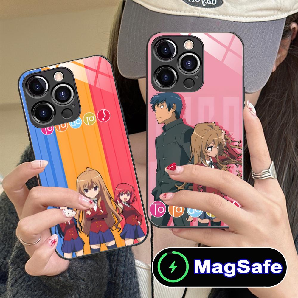 Anime Toradora Mobile Cell Phone Case for iPhone 17 16 15 14 13 12 11 Air Pro Max Plus Mini MagSafe Glass Colorful Cover Luxury