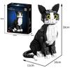 New Tuxedo Cat Building Blocks Simulation Cat Assembly Children's Educational Handmade Model Trendy Toy Ornaments Birthday Gift