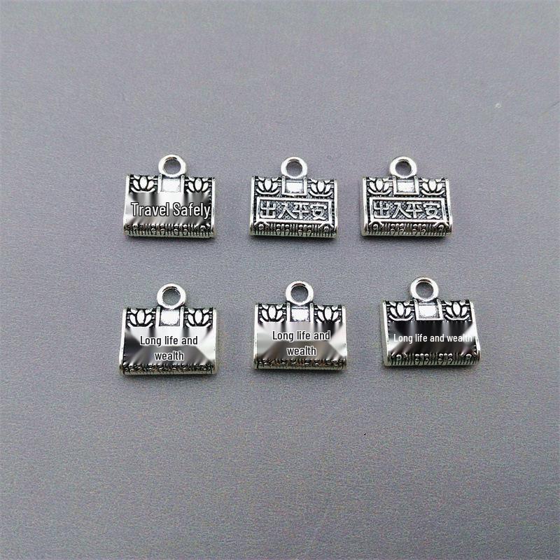 Tibetan Silver Clover & Bell Charm Bracelet with Pendant