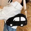 Kids Crossbody Bag Multipurpose Items Storage Corduroy Practical Cute Car Shape Small Messenger for Everyday Life