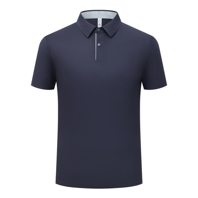 High Elastic Dipper Lapel Short-Sleeved T-Shirt Men'S Summer New Brocade Ammonia Skin-Friendly Ice Silk Polo Shirt