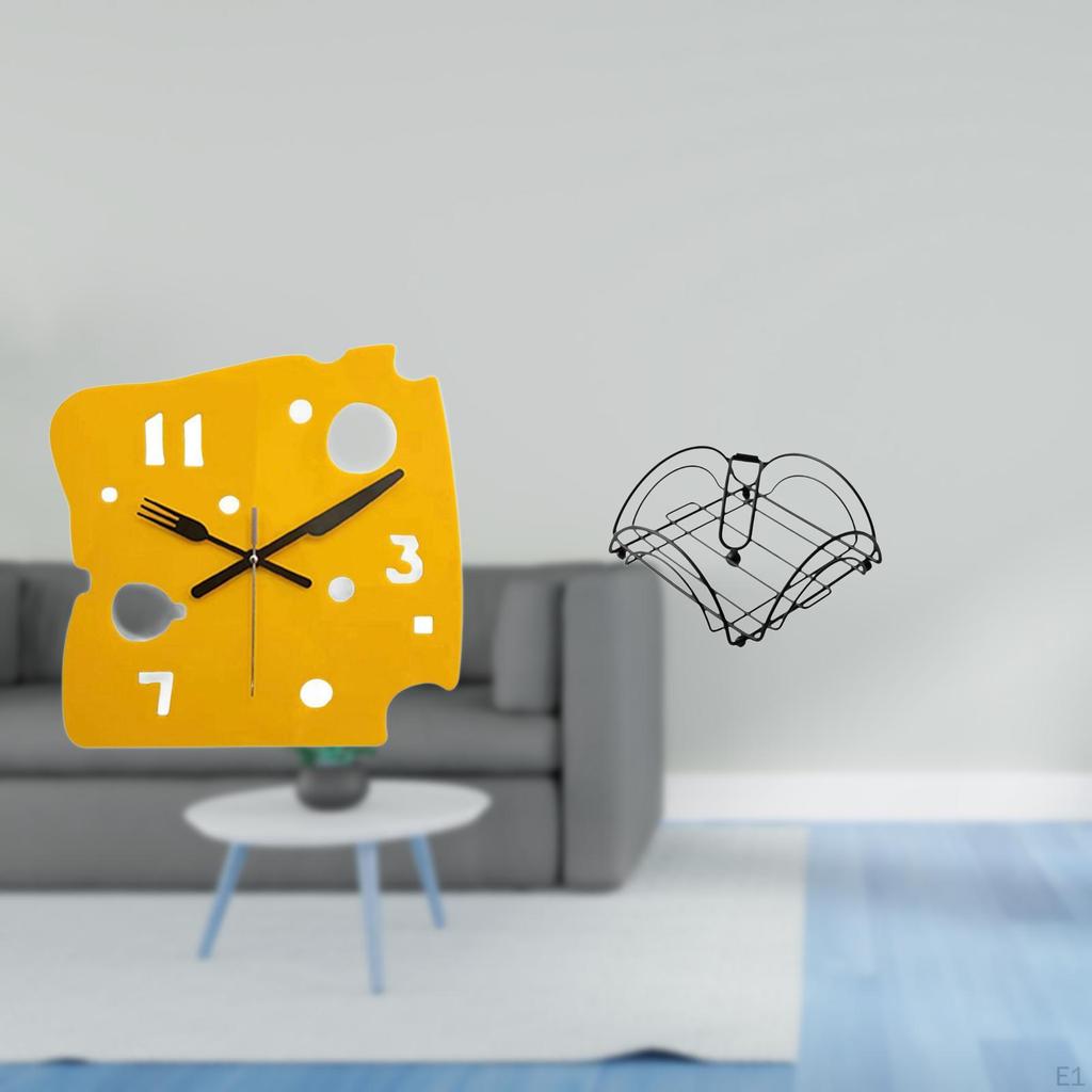 Nordic Minimalist Cheese Clock Desk Quiet Acrylic Wall Hanging for Office Bedroom