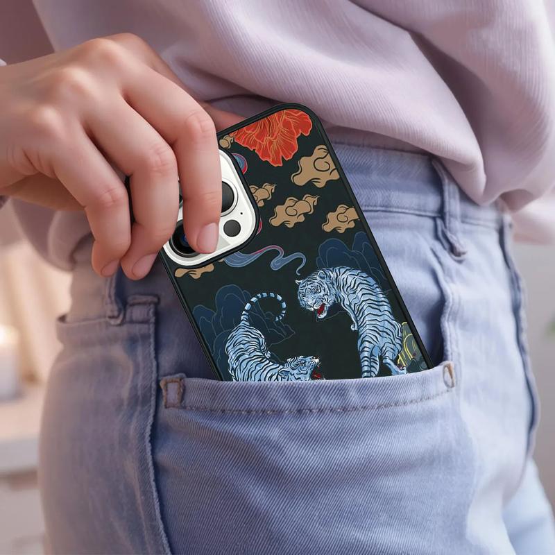 Japanese Style Tiger Cat Shiba Inu Phone Case For iPhone 17 Air 15 16e 14 13 Pro Max Coque 12 11 Pro Max PLUS Cover