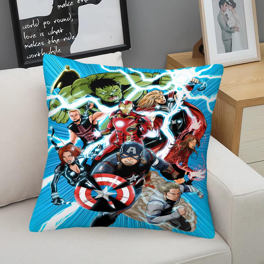 Captain America Throw Pillow With Insert Superhero Polyester Cushion For Sofa Couch Bed Kids Room Accent Pillow Marvel Fans Gift