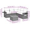 Vidaxl 6-Cz. Garden Furniture Set With Cushions, Black Poly Rattan