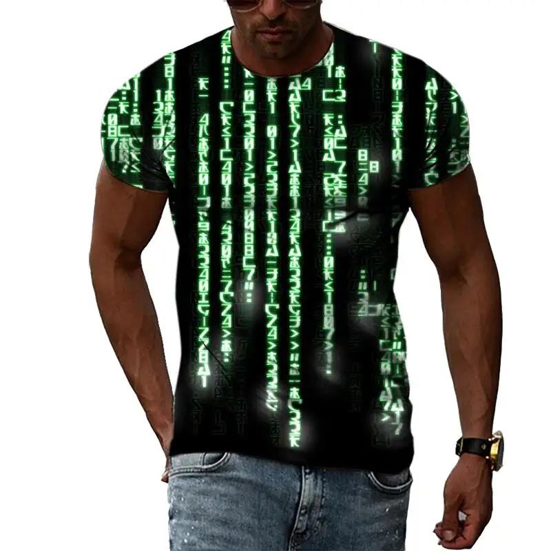 Fashion Men's T-shirt Multidimensional Graphic Tee For Men Casual 3D Print Harajuku Personality Round Neck Short Sleeve Top