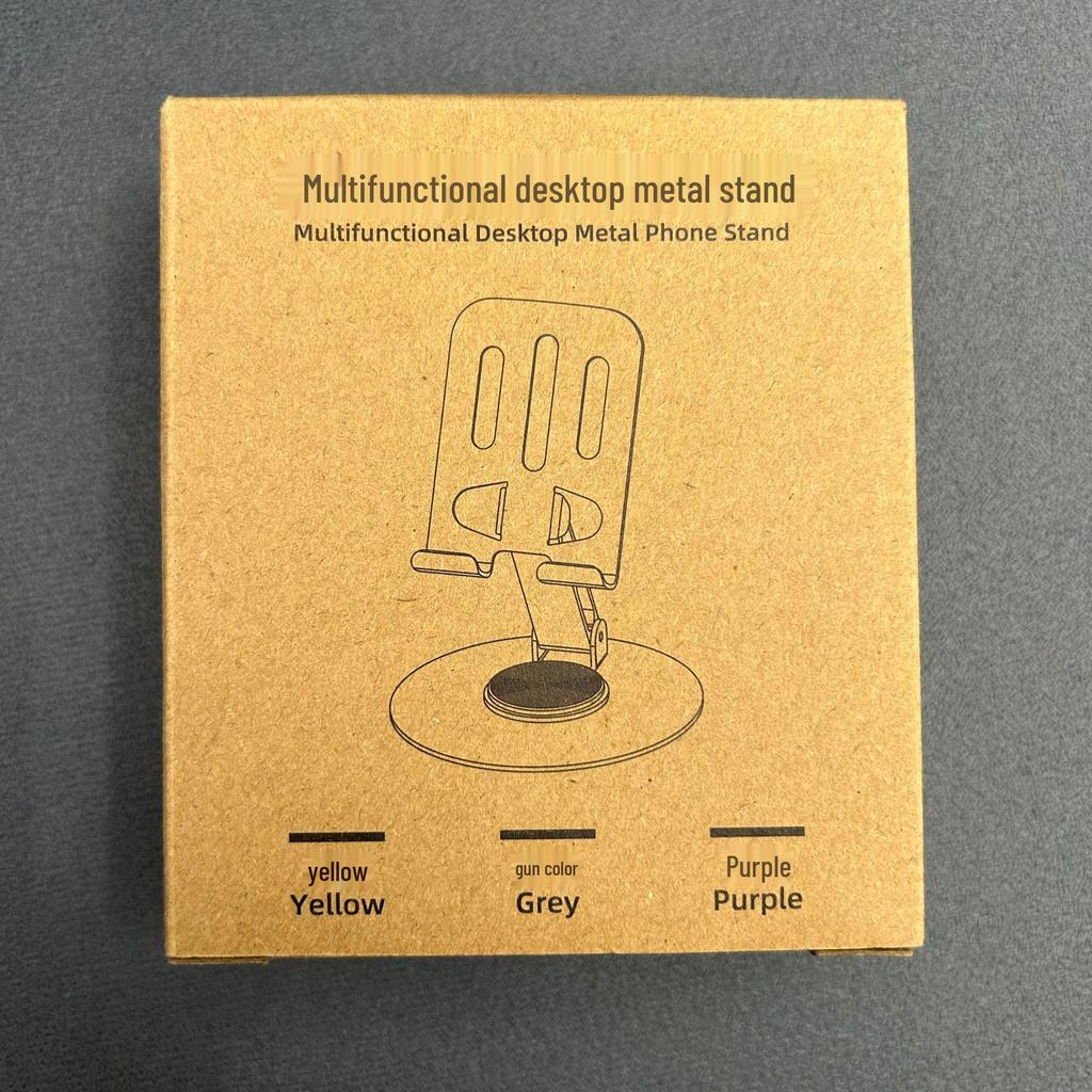 All-Metal Rotating Phone Stand for Desktop: Ideal for Live Broadcasts and Watching Dramas.