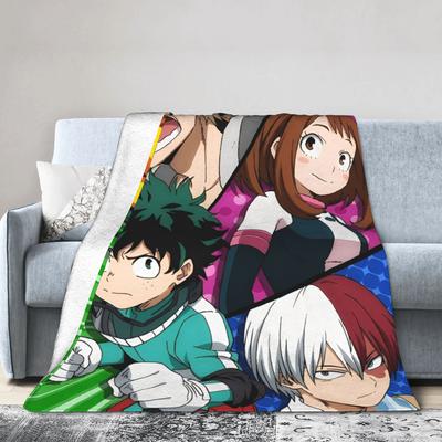Pătură Flanelă Clasa 1-A My Hero Academia Iarnă MHA Anime Multifuncțională Super Moale Pături Aruncate pentru Canapea