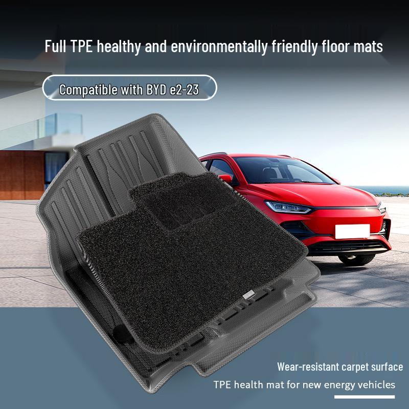Eco-Friendly TPE Floor Mats for 2023 BYD E2 - Dirt-Resistant, Waterproof, Includes Trunk Mat
