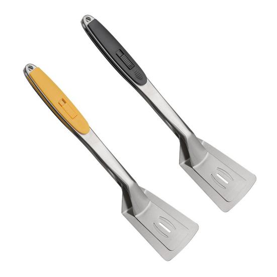 Anti-Scald Spatula Tongs Stainless Steel Food Shovel Clamp 2-in-1 Sliding