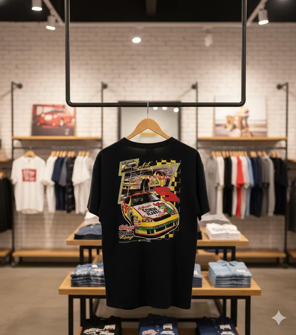 

Vintage Stock Car Racing Graphic T Shirt Unisex Black - T629 XL