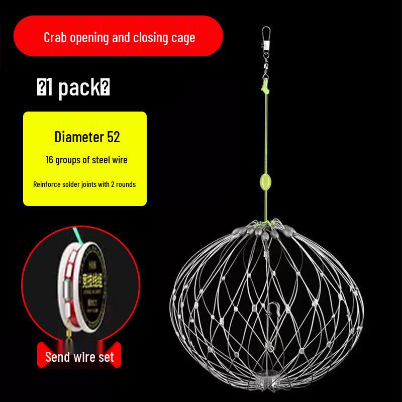 Automatic Steel Wire Crab Net: Crab Cage and Ring for Efficient Capture of Hairy Crabs
